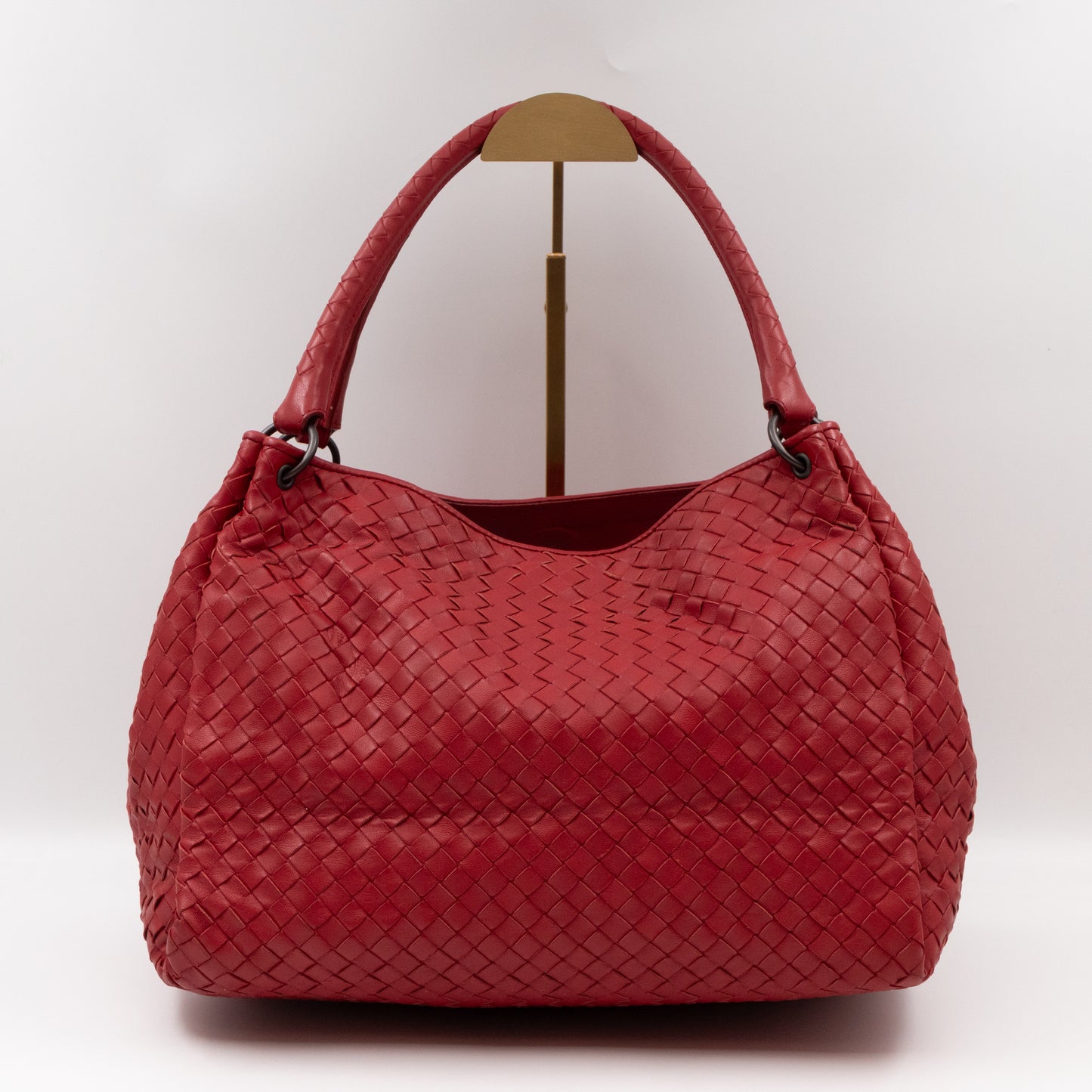 Parachute Bag Intrecciato Red Leather