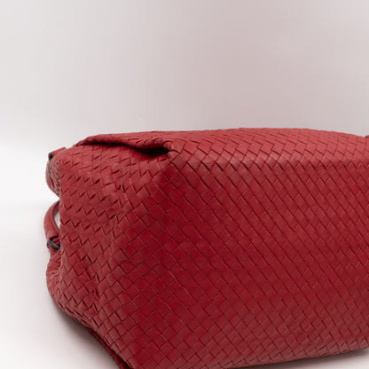 Parachute Bag Intrecciato Red Leather