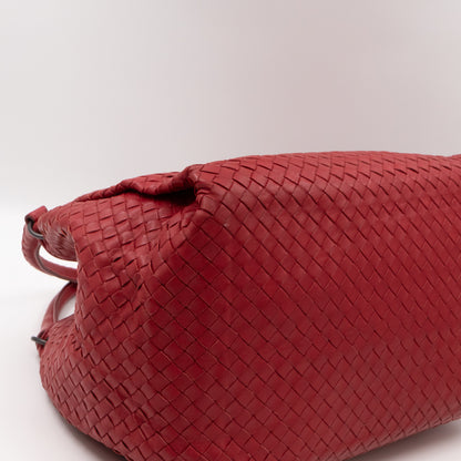 Parachute Bag Intrecciato Red Leather