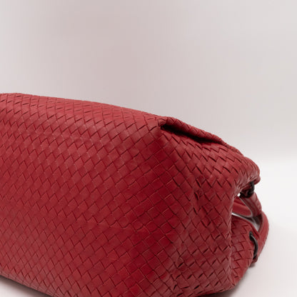 Parachute Bag Intrecciato Red Leather