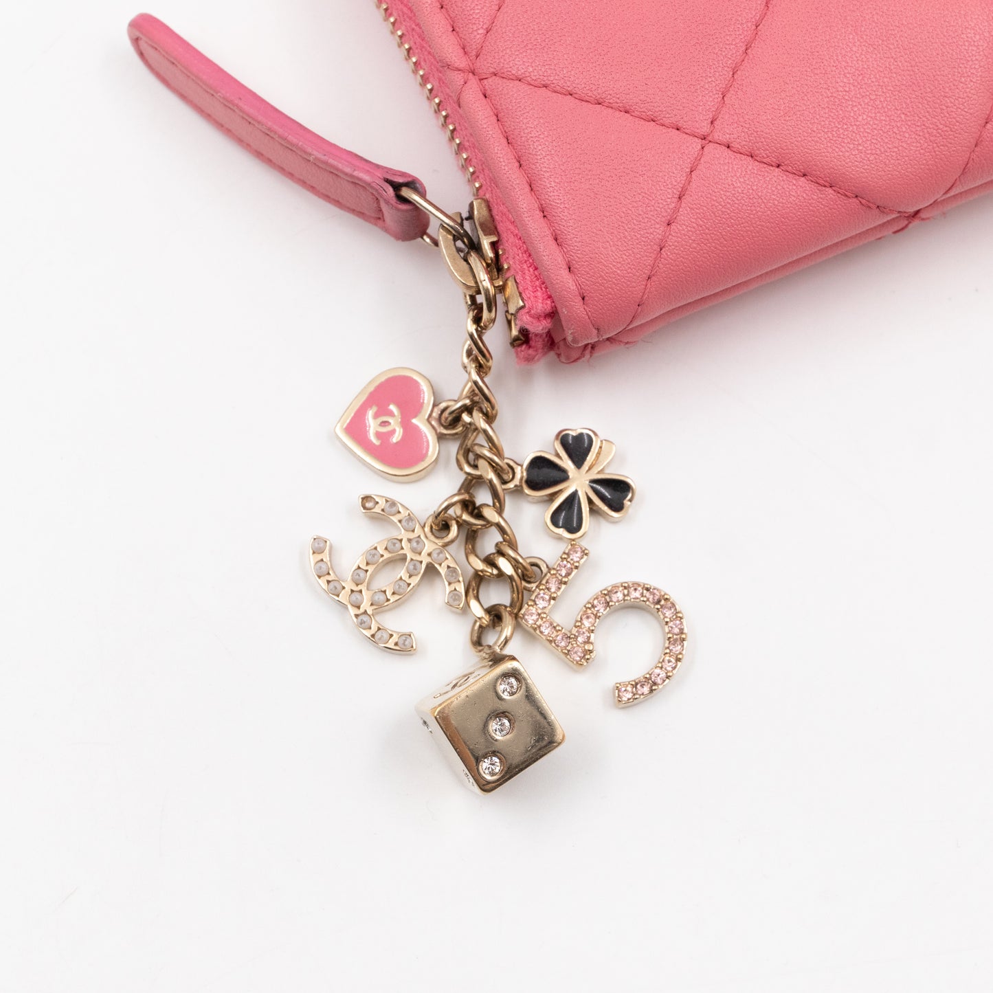 Casino Medium O Case Pink Leather with Charms