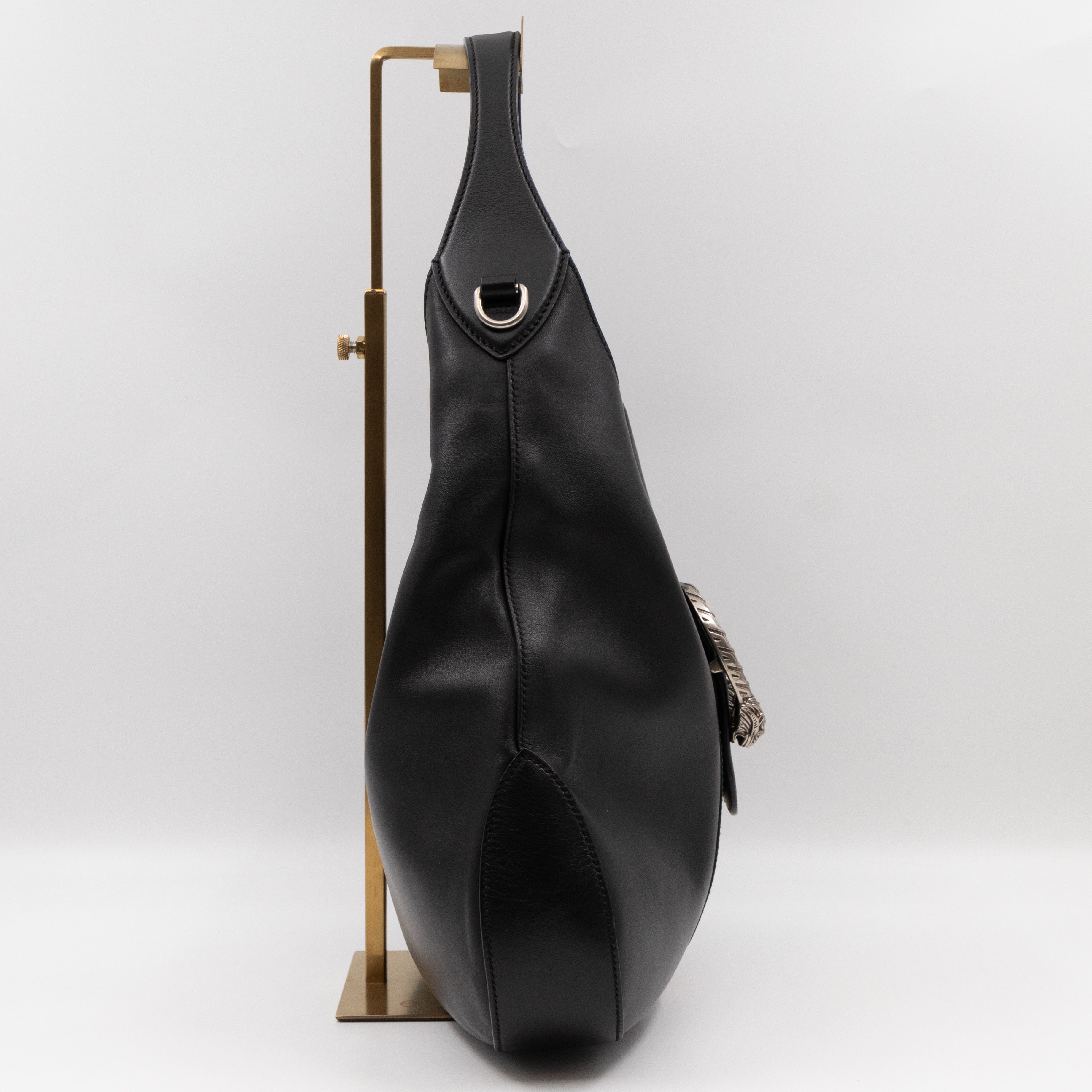 Dionysus Medium Hobo Web Black Leather