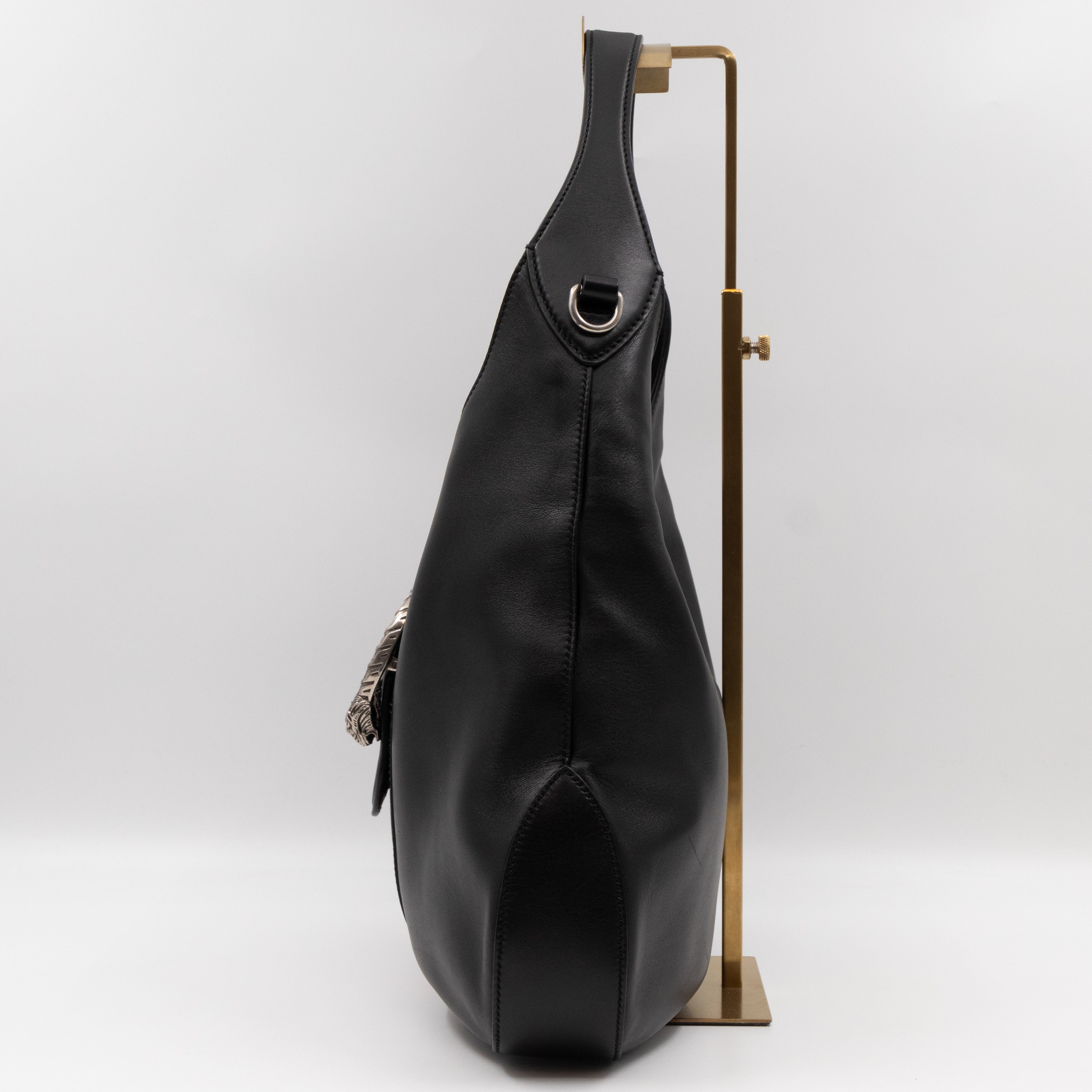 Dionysus Medium Hobo Web Black Leather