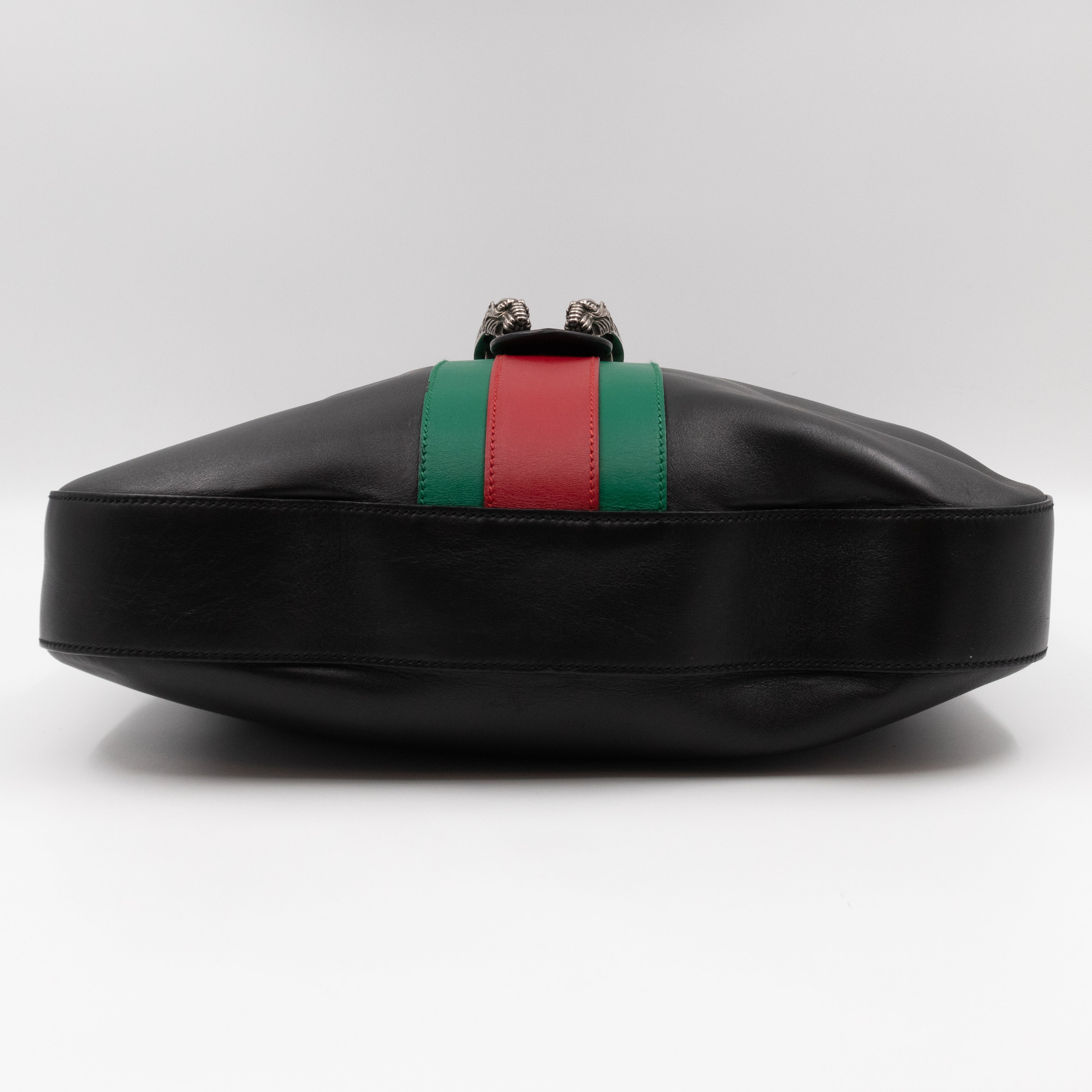 Dionysus Medium Hobo Web Black Leather