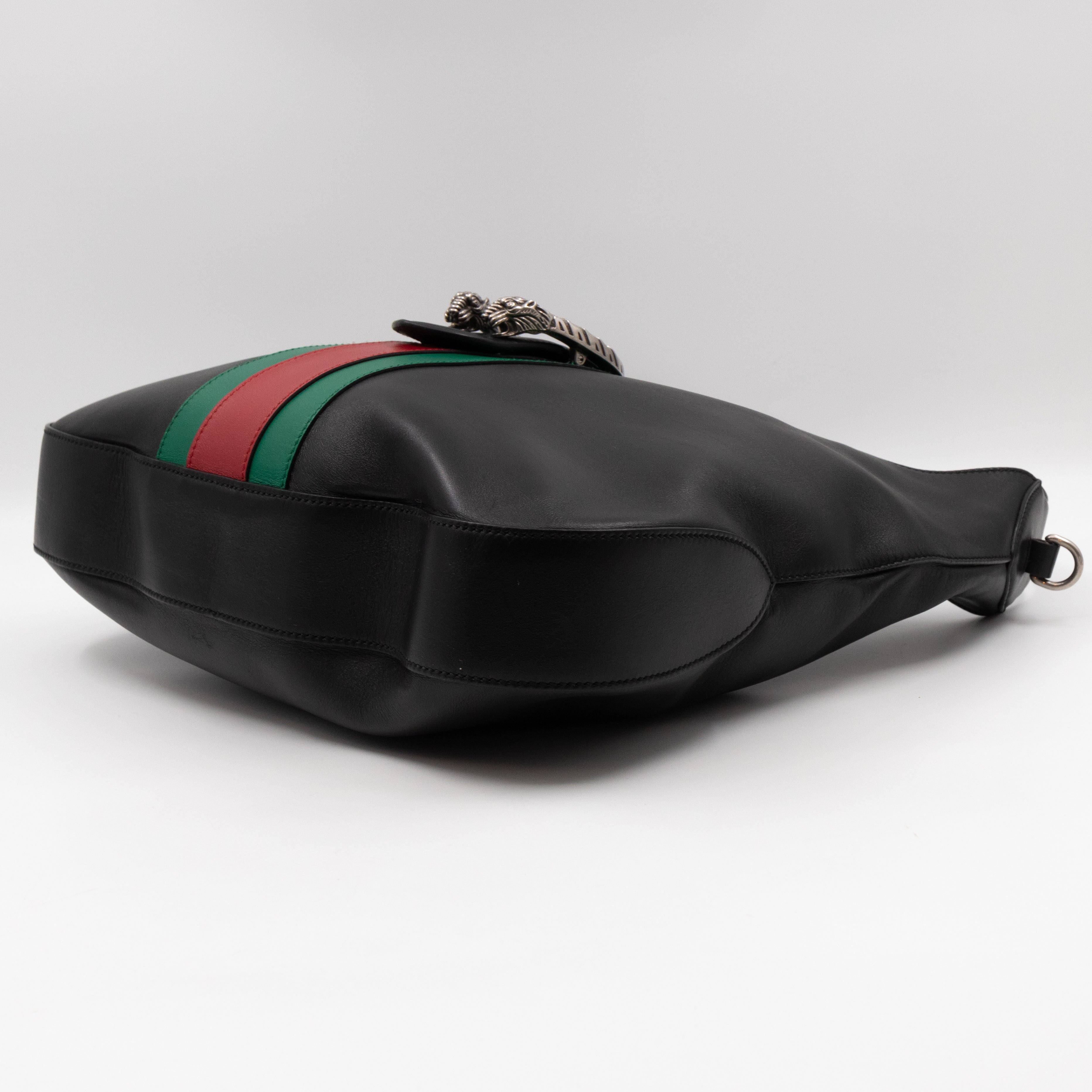 Dionysus Medium Hobo Web Black Leather