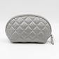Cosmetic Pouch 2.55 Grey Metallic Leather