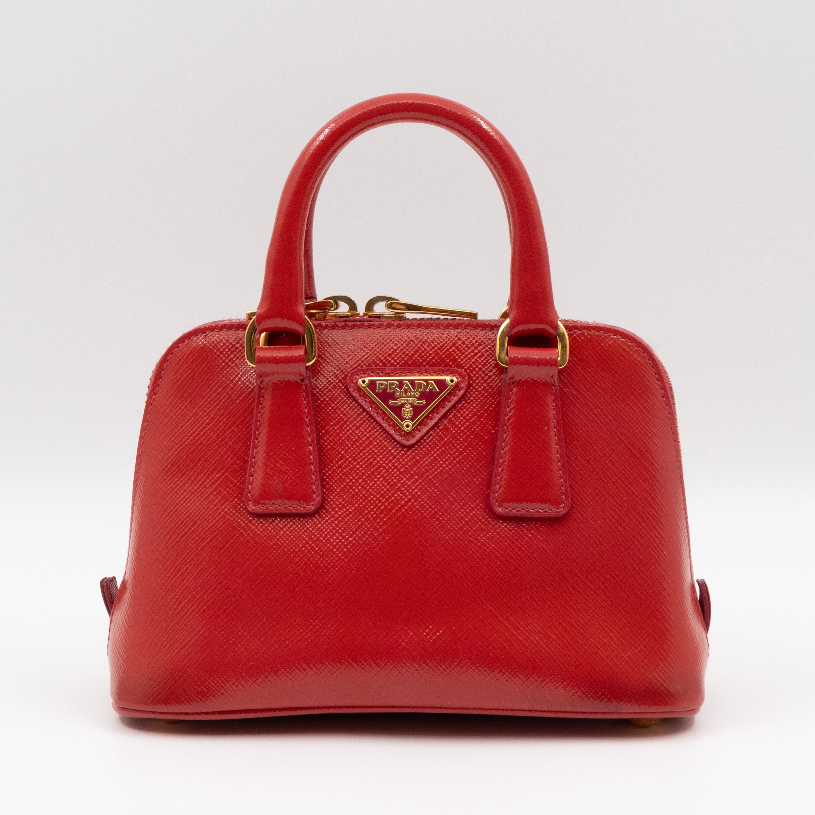 Promenade Mini Red Saffiano Vernice Leather