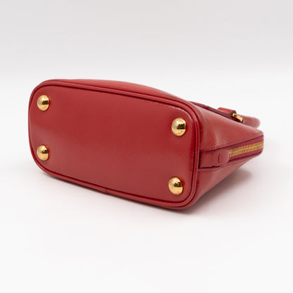 Promenade Mini Red Saffiano Vernice Leather