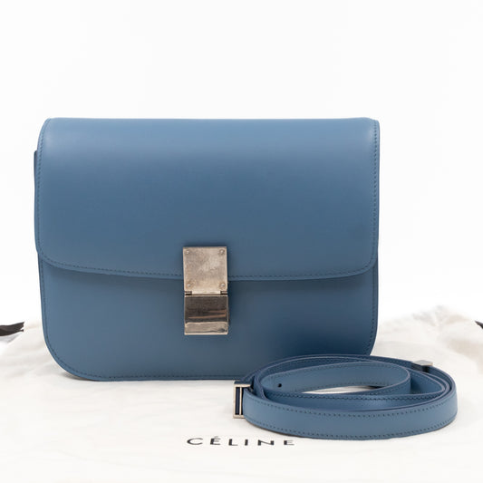 Classic Box Medium Blue Leather