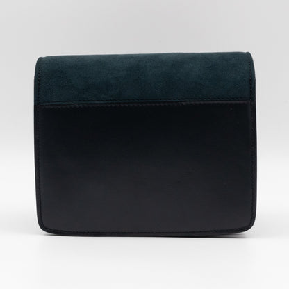Classic Box Small Green Suede & Black Leather