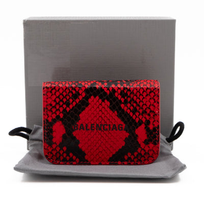 Logo Tri-fold Card Wallet Red Python