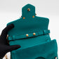 Broadway Mini Bee Pearly Crystal Embellished Shoulder Bag Turquoise Velvet