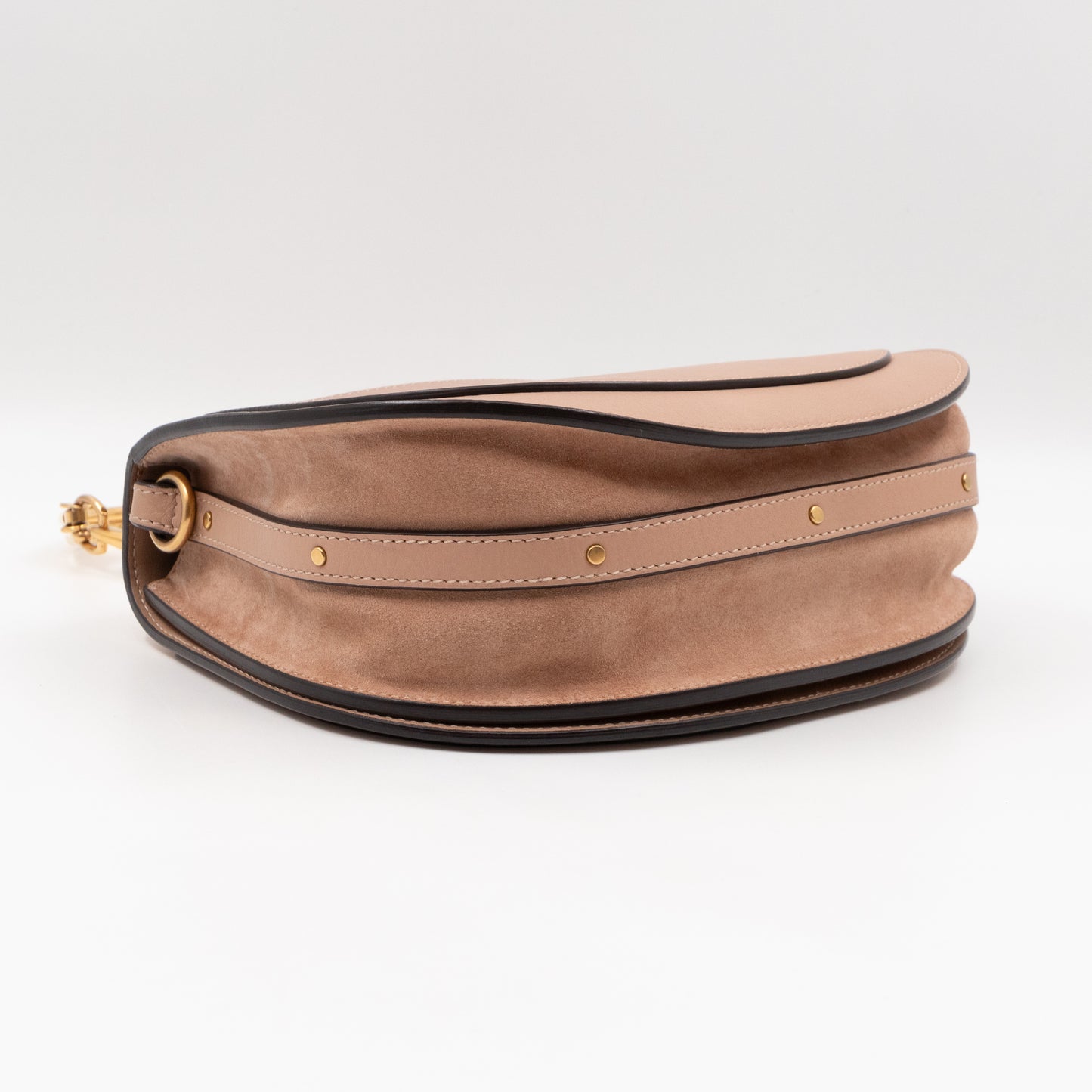 Nile Bracelet Bag Medium Beige Leather