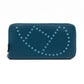 Evelyne Long Wallet Blue Leather