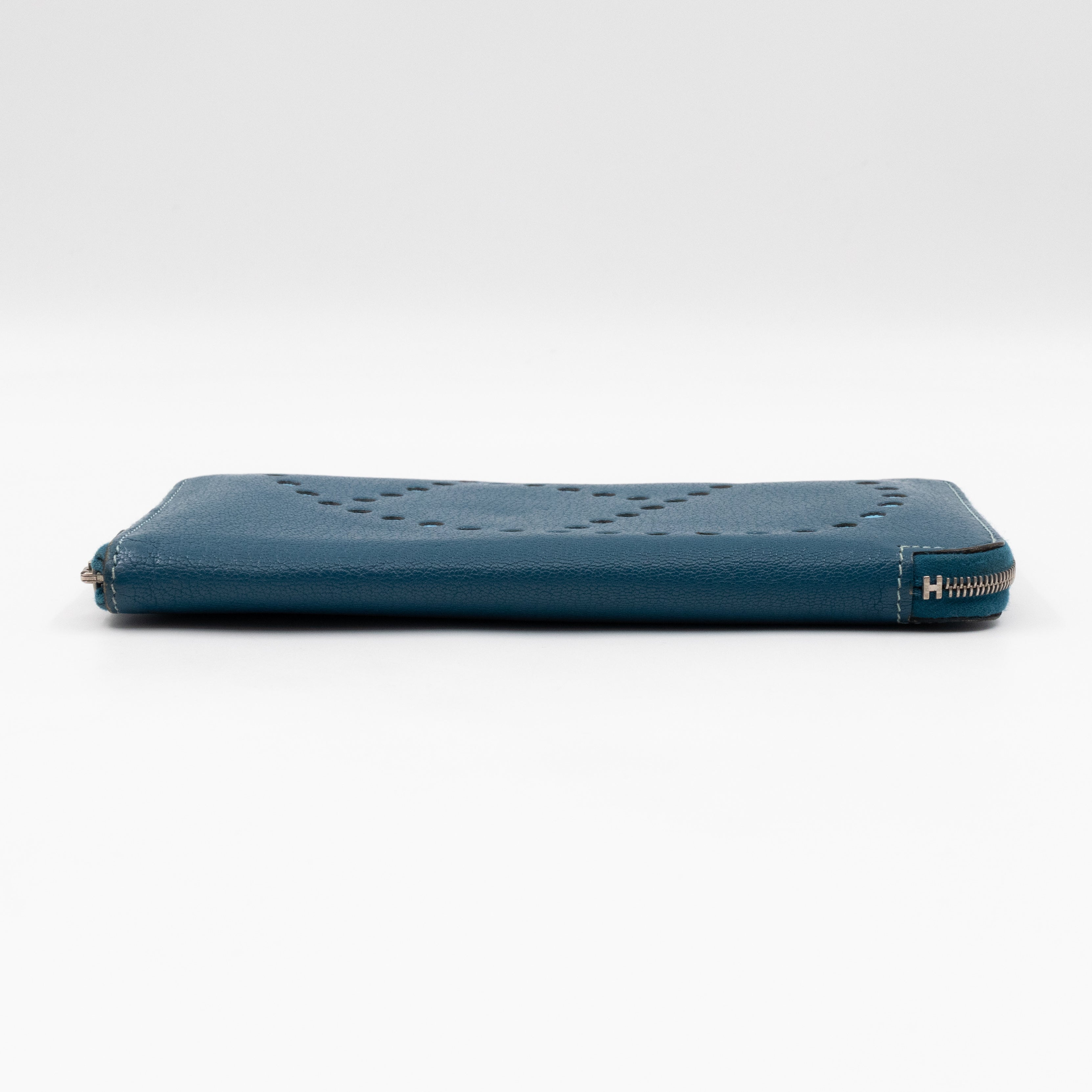 Evelyne Long Wallet Blue Leather
