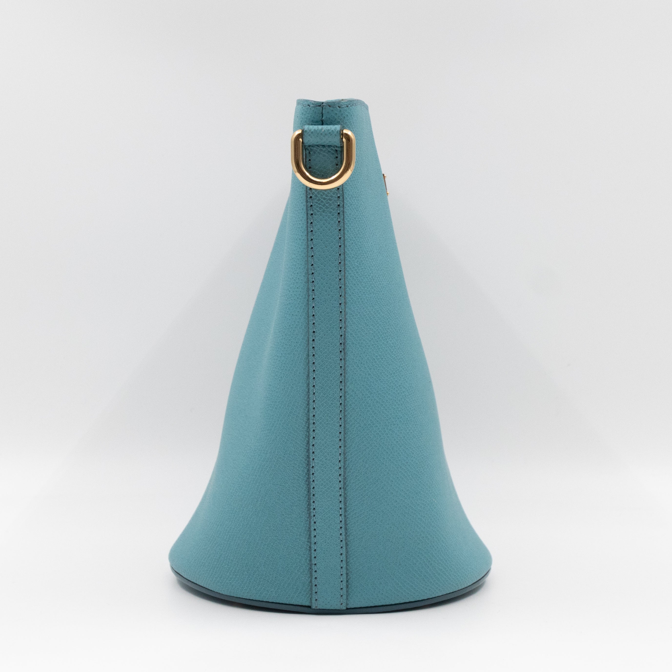Bucket Tote Bag Blue Dauphine Leather