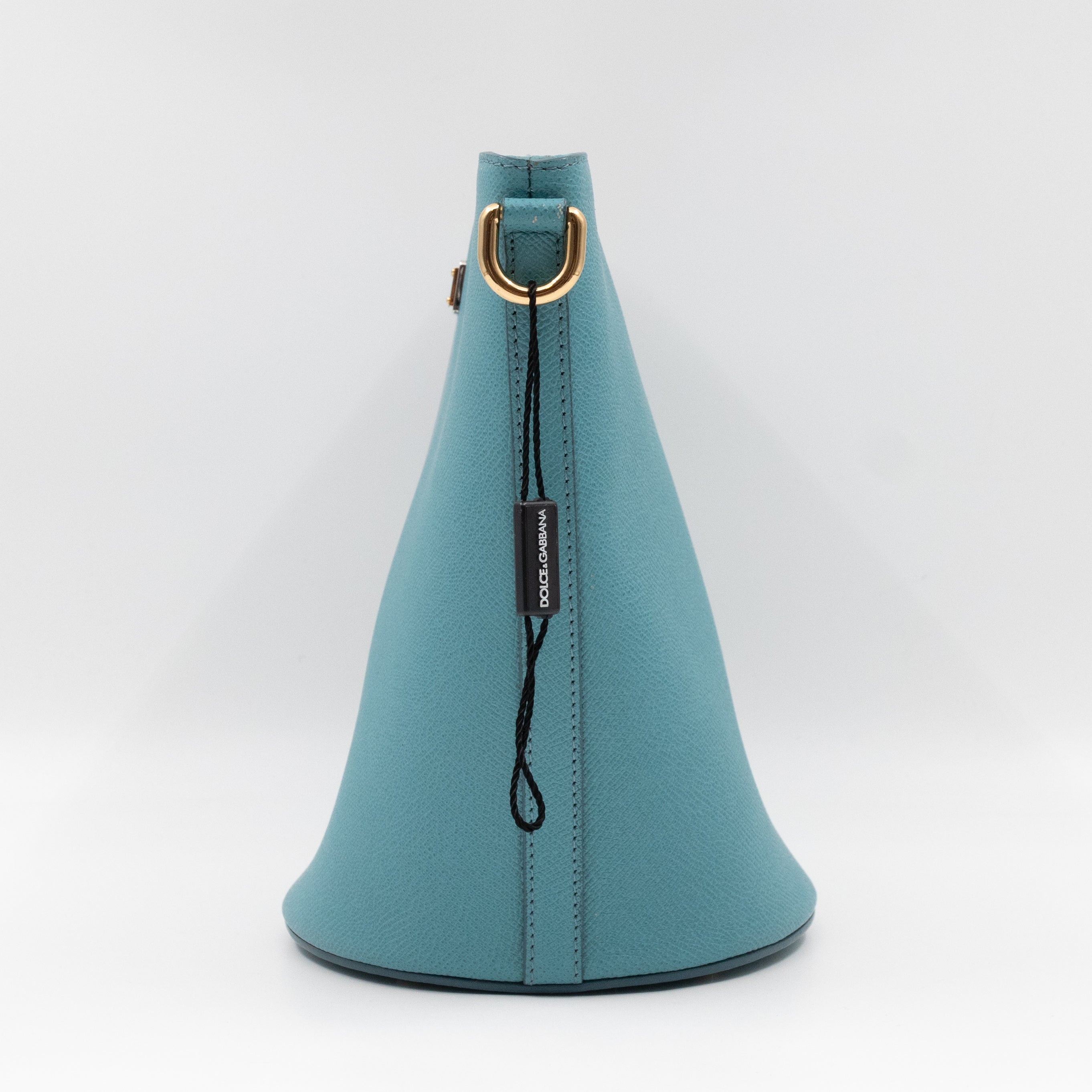 Bucket Tote Bag Blue Dauphine Leather