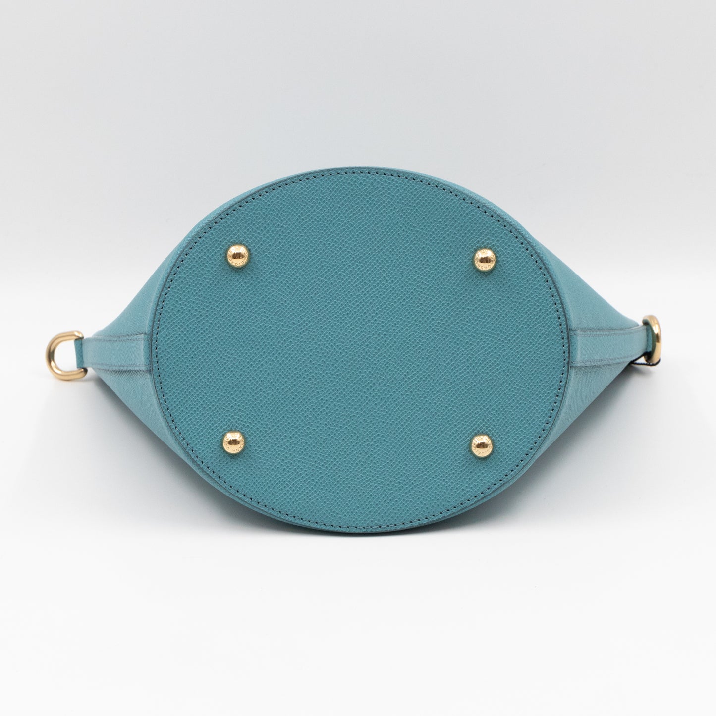 Bucket Tote Bag Blue Dauphine Leather