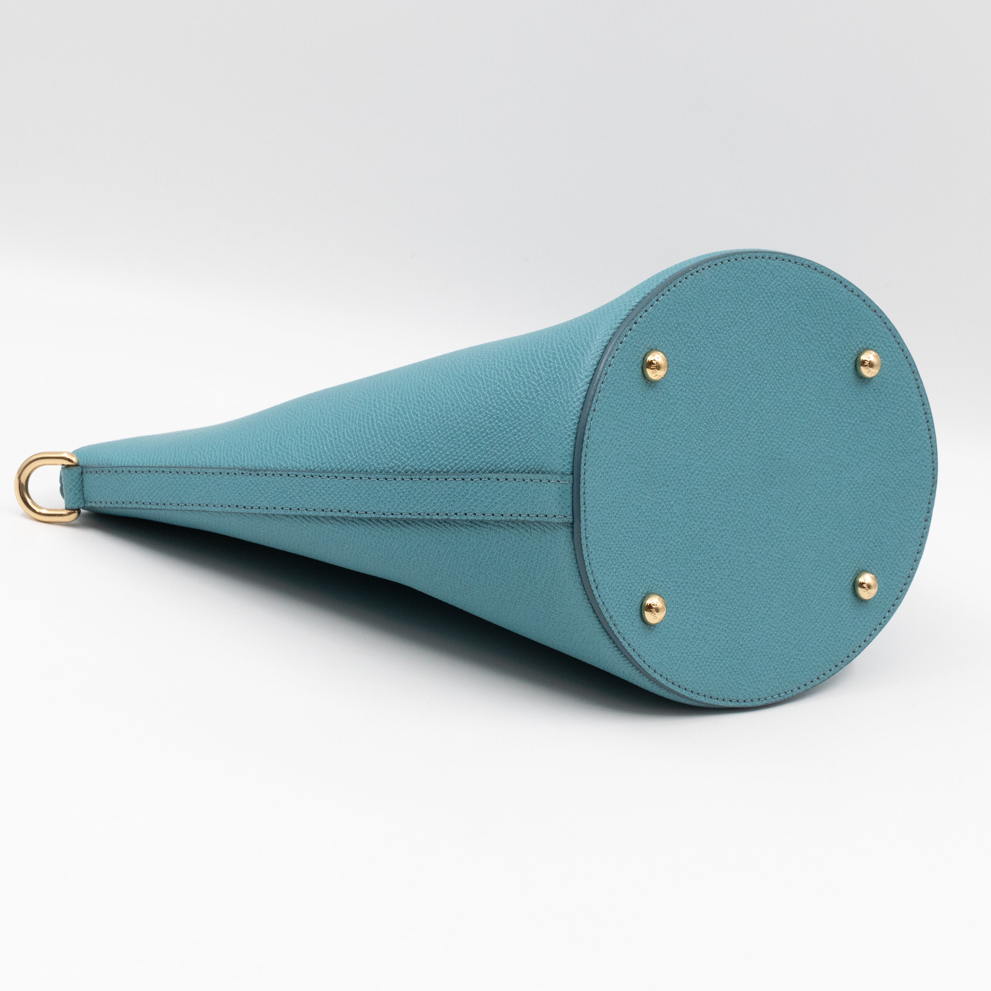 Bucket Tote Bag Blue Dauphine Leather