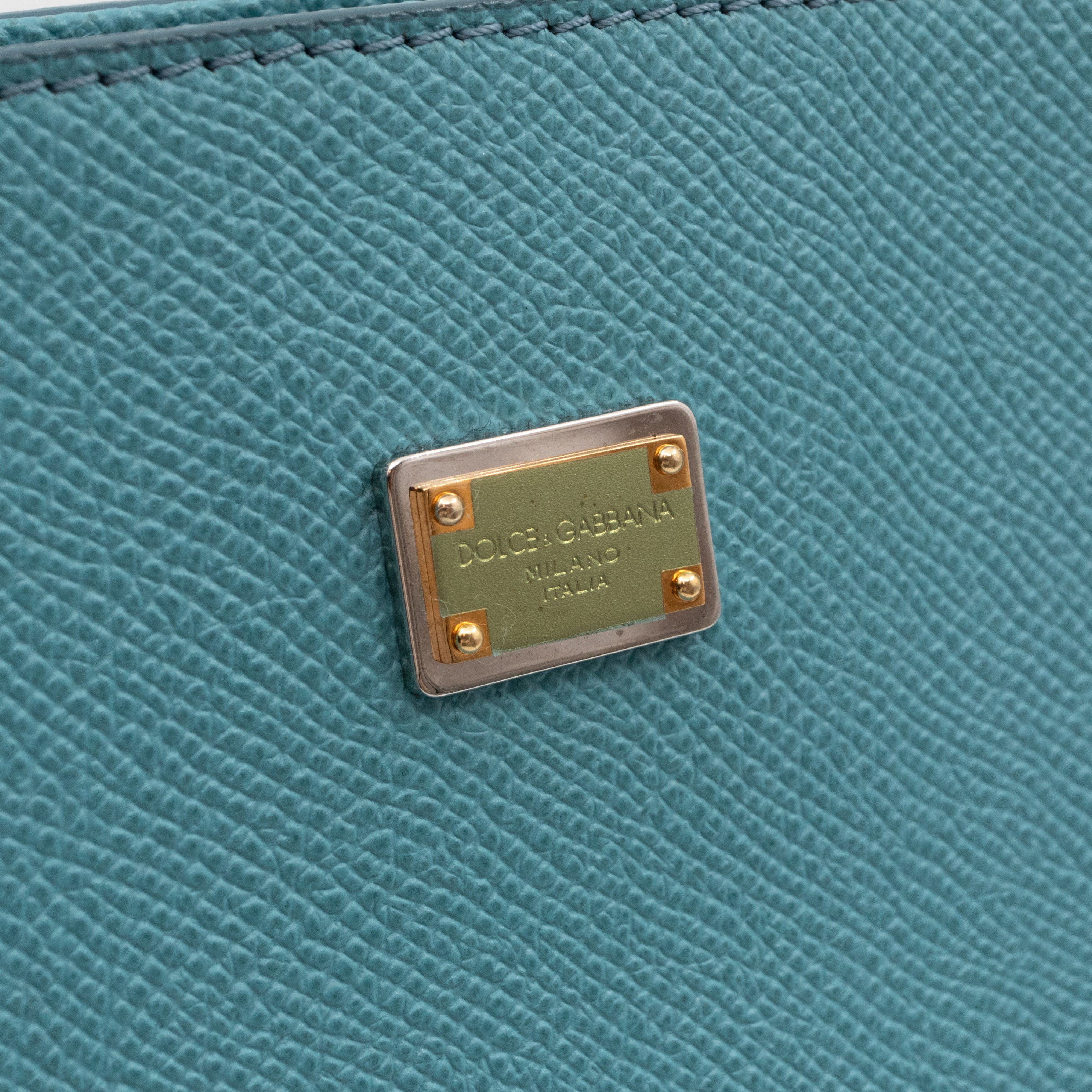 Bucket Tote Bag Blue Dauphine Leather