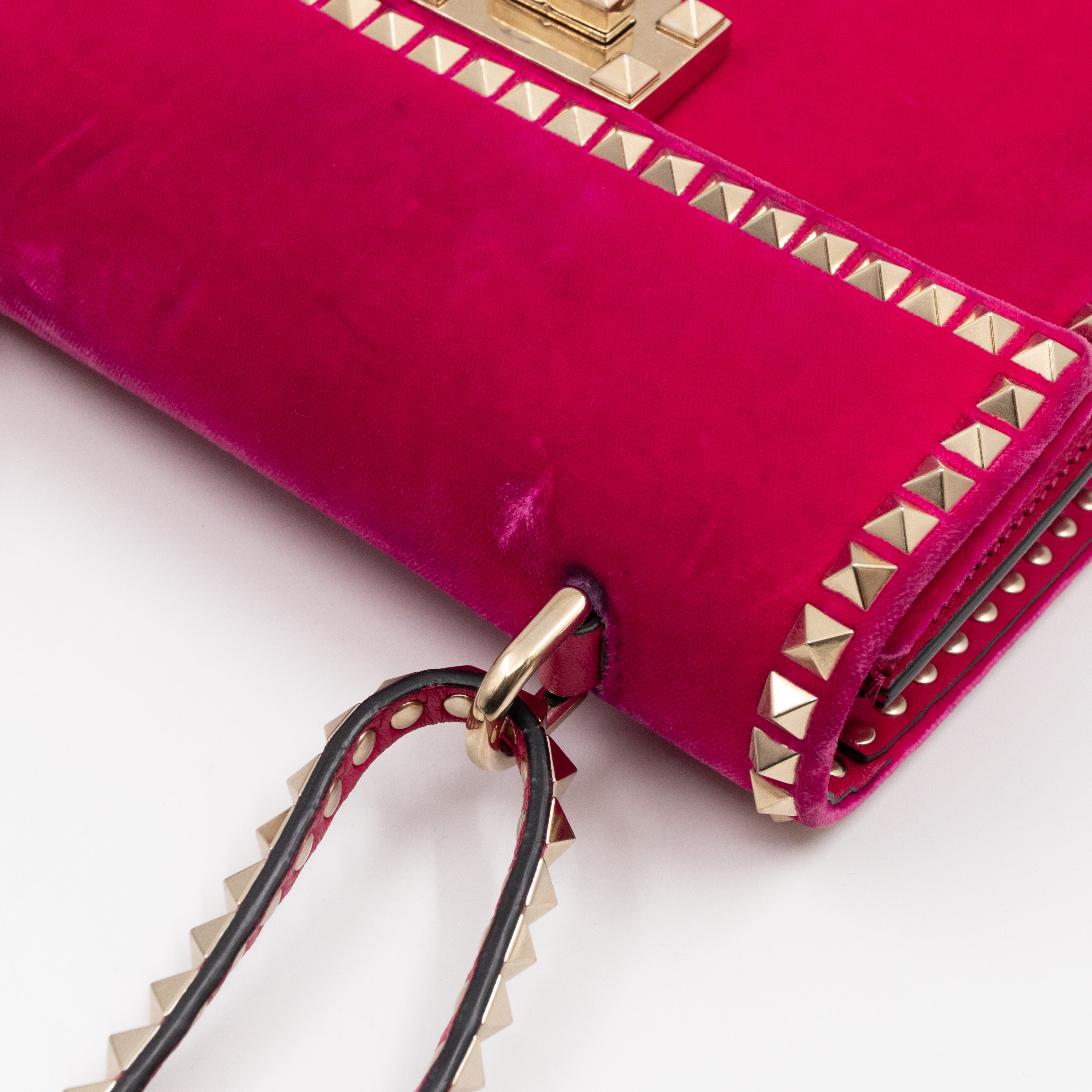 Rockstud No Limit Flap Bag Pink Velvet