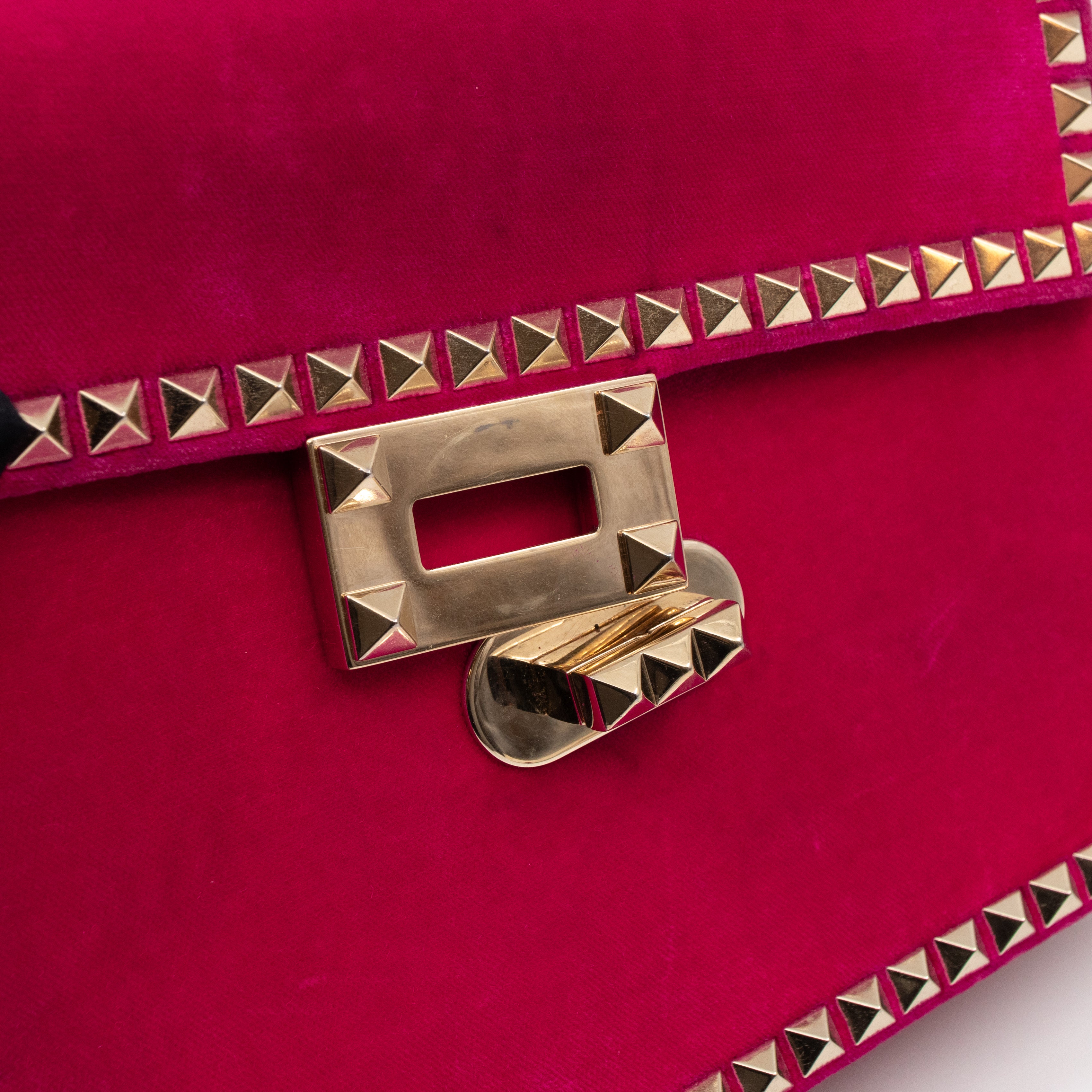 Rockstud No Limit Flap Bag Pink Velvet