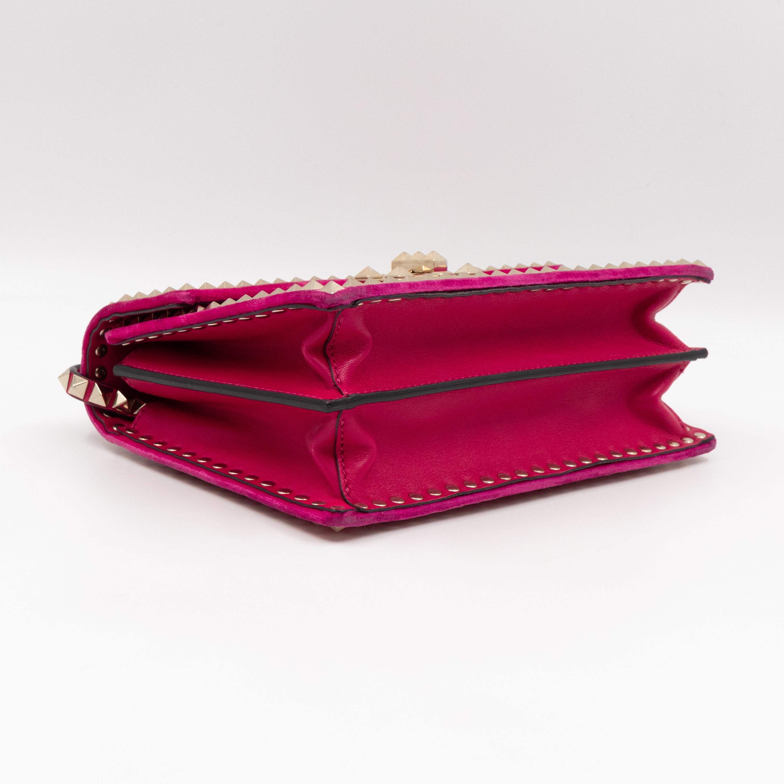 Rockstud No Limit Flap Bag Pink Velvet