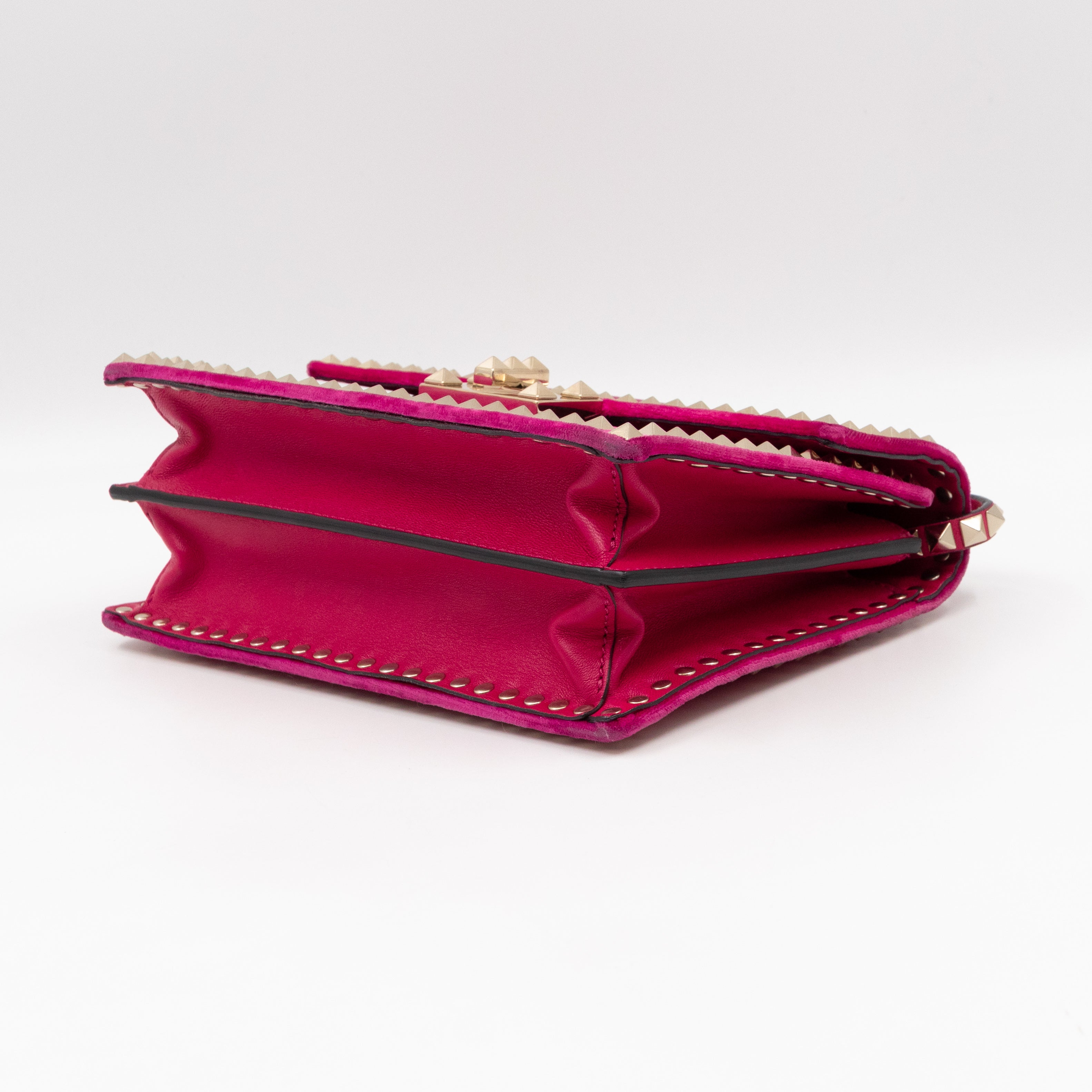 Rockstud No Limit Flap Bag Pink Velvet