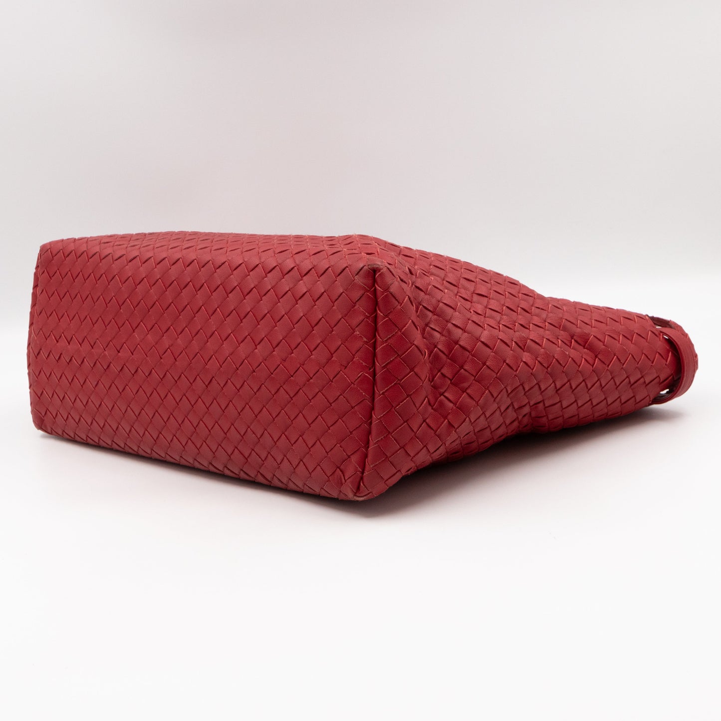 Garda Bella Shoulder Bag Red Intrecciato Lether