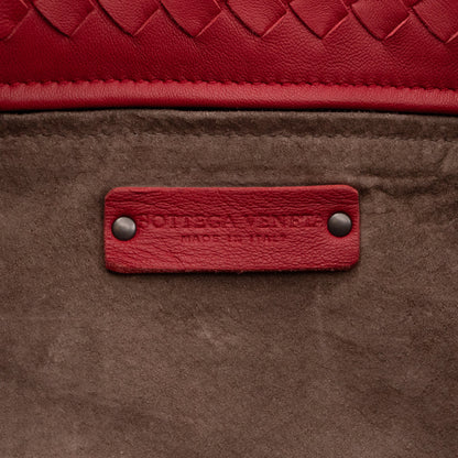Garda Bella Shoulder Bag Red Intrecciato Lether
