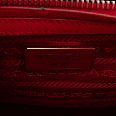 Galleria Medium Double Zip Lacca Red Saffiano Lux
