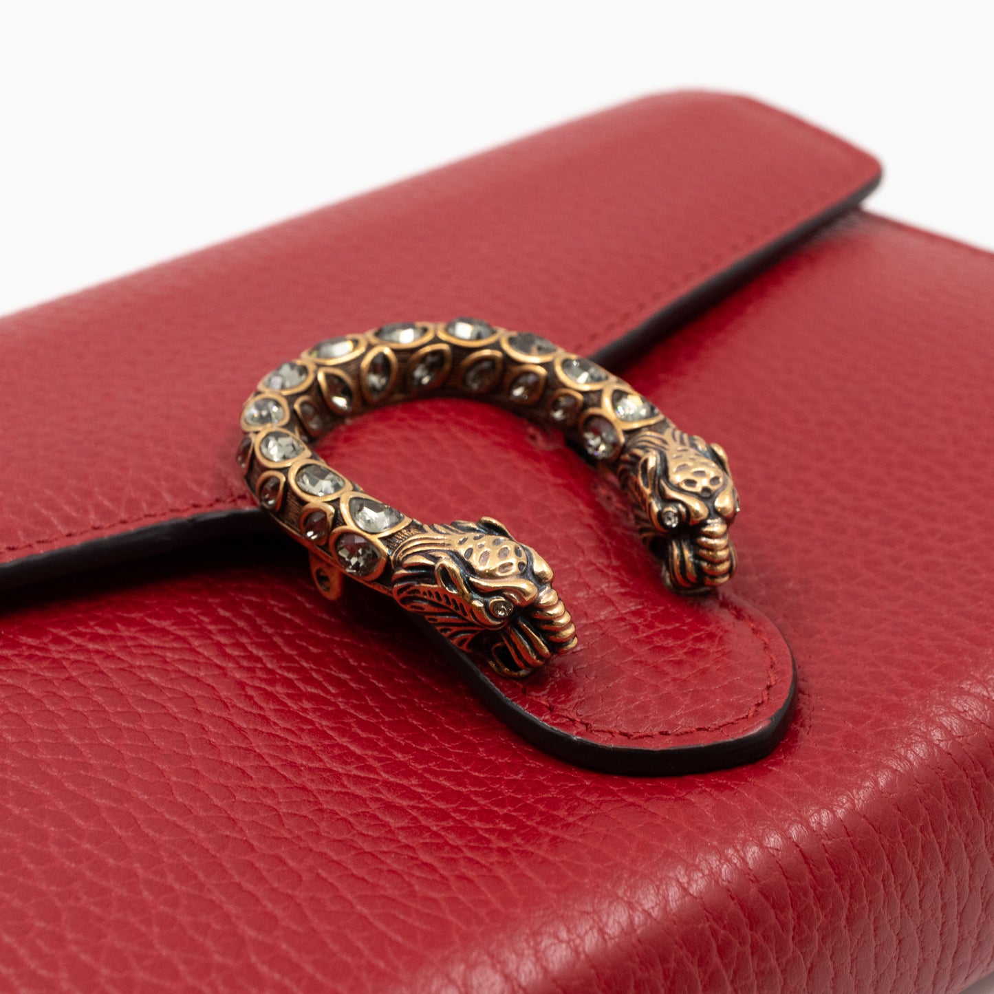 Dionysus Mini Chain Wallet Red Leather