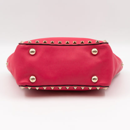 Rockstud Trapeze Mini Tote Bag Pink Leather