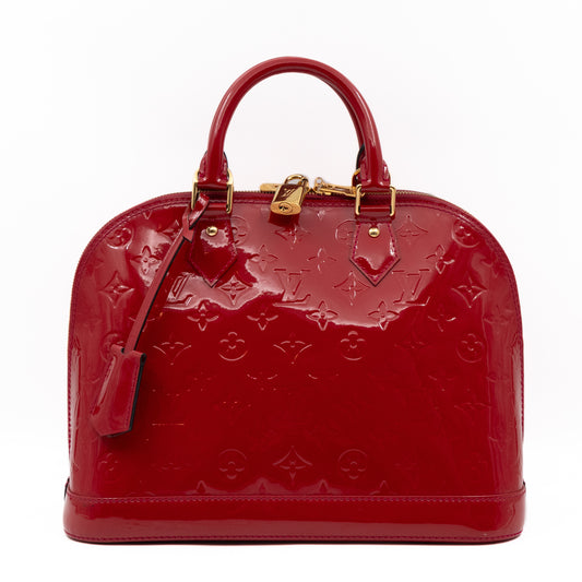 Alma PM Red Vernis Leather