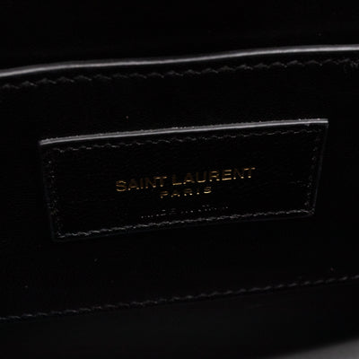 Kate Medium Tassel Black Suede Leather Gold