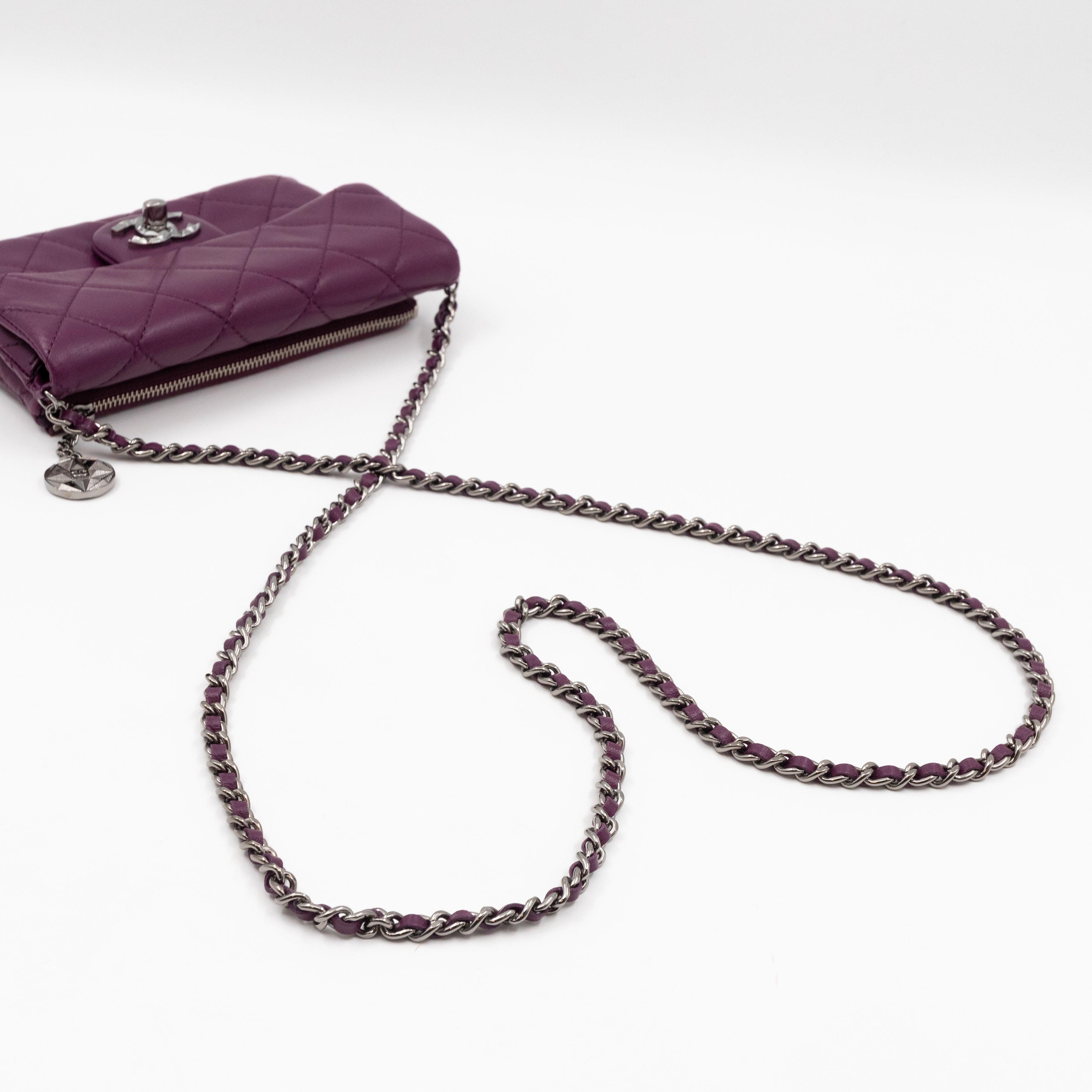 Mini Mineral Nights Flap Crossbody Bag Purple Leather