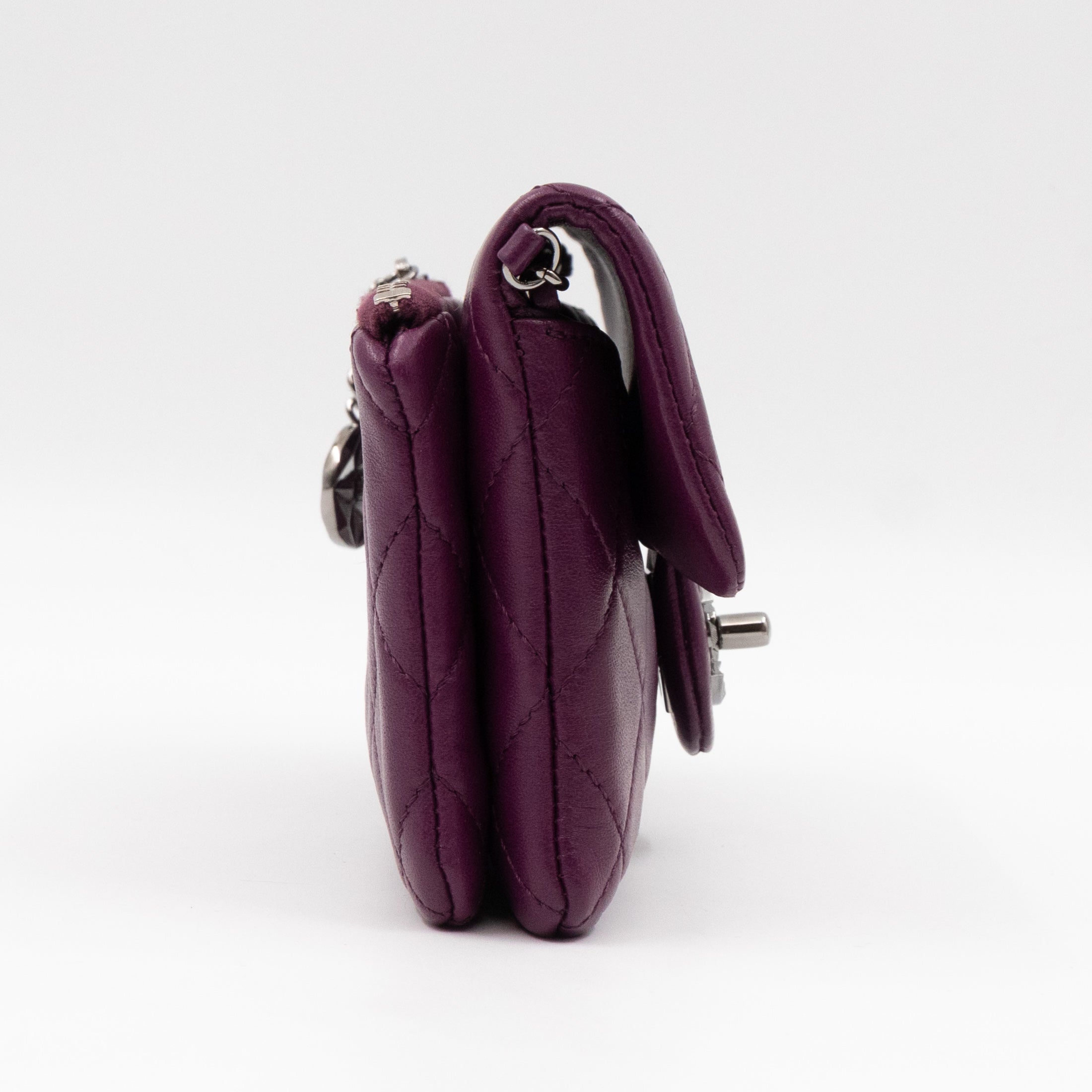 Mini Mineral Nights Flap Crossbody Bag Purple Leather