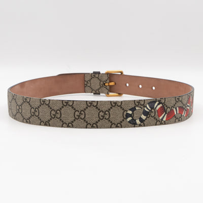 GUCCI GG Supreme Canvas Leather Belt Size 80cm.32inch NEW Gucci Marmont Belt GG Logo Grey Black Monogram Canvas 80  main image 2