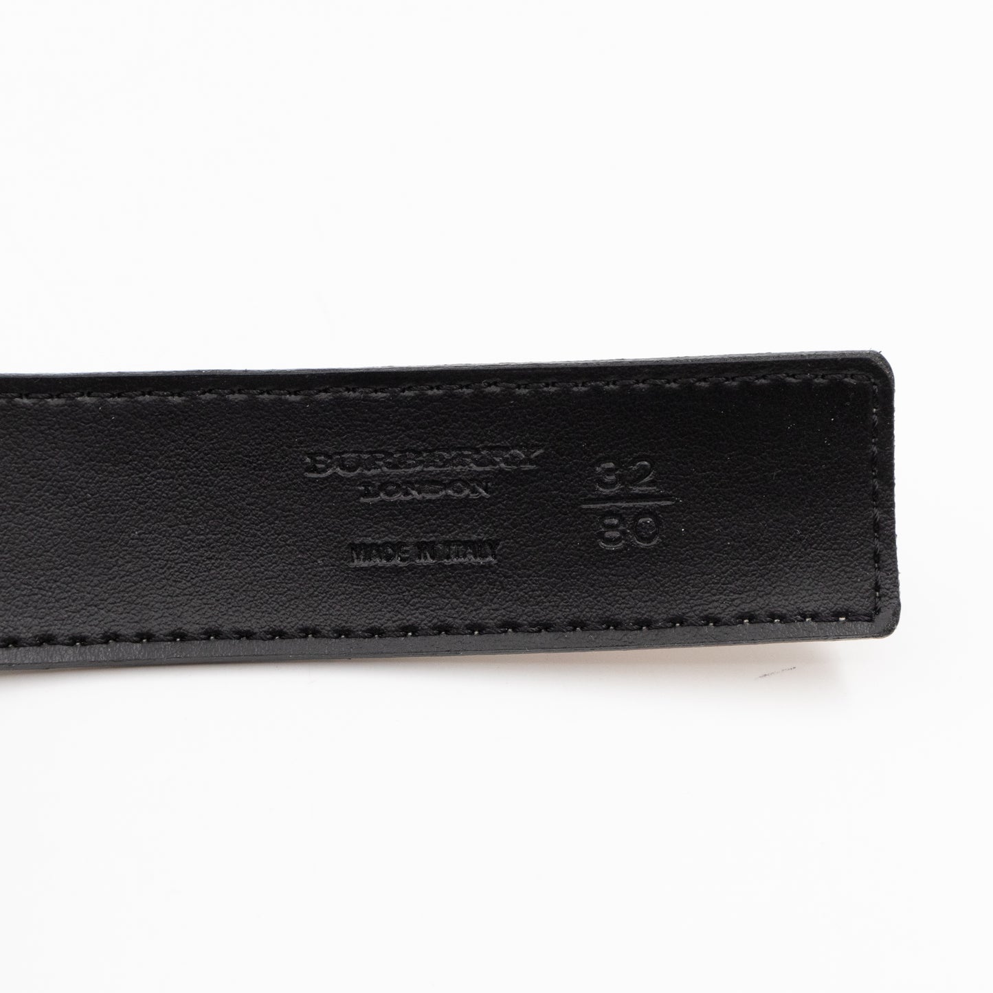 Vintage Slim Belt Nova Check Black Leather 80/32