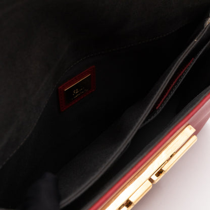 3 Baguette Shoulder Bag Red Leather