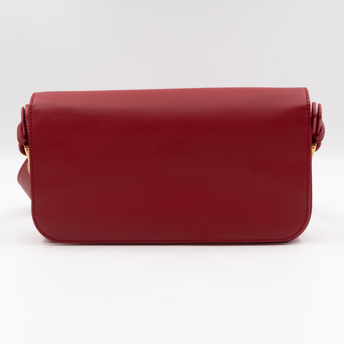 3 Baguette Shoulder Bag Red Leather