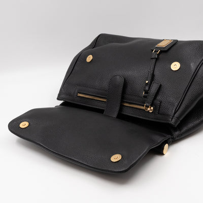 Sicily Large Black Dauphine Leather