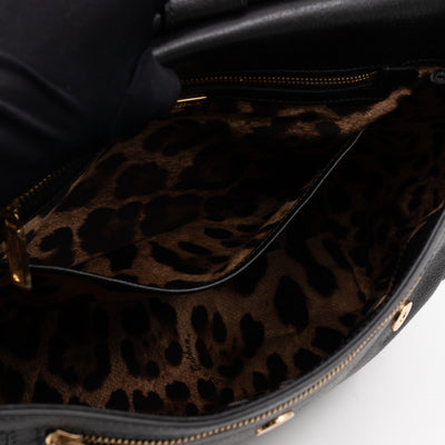 Sicily Large Black Dauphine Leather