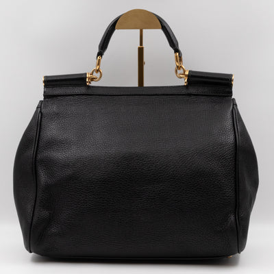 Sicily Large Black Dauphine Leather