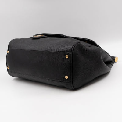 Sicily Large Black Dauphine Leather