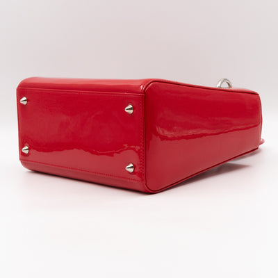 Lady Dior Medium Red Smooth Patent Leather
