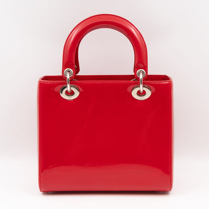 Lady Dior Medium Red Smooth Patent Leather