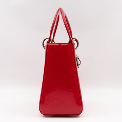 Lady Dior Medium Red Smooth Patent Leather