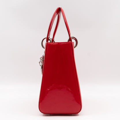 Lady Dior Medium Red Smooth Patent Leather
