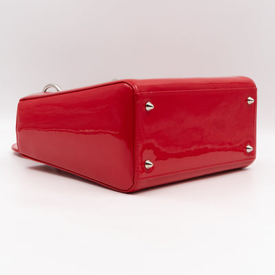 Lady Dior Medium Red Smooth Patent Leather